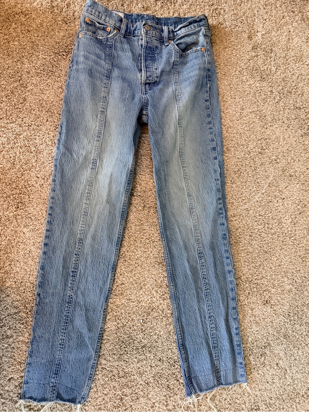 GT-0110 GAP Cheeky Straight High Rise Jeans 29 8T Raw Hem Front Seam
